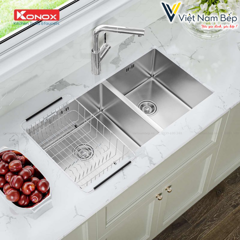 Chậu rửa bát Undermount Sink Cube 8144DU - Chính hãng KONOX