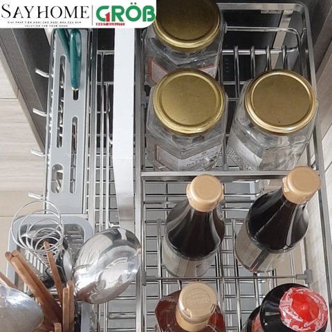 Kệ dao thớt GROB GCO304-30/35/40/50 đa năng Mix Oval, inox 304 - Hàng chính hãng GROB