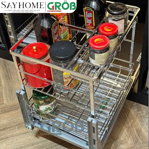 Kệ gia vị GROB GCO304-30B/35B/40B/45B đa năng Mix Oval, inox SUS304 - Hàng chính hãng GROB
