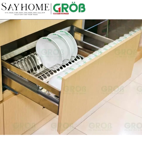 Kệ chén dĩa GROB GH-61/71/76/81/91 inox hộp gắn cánh - Hàng chính hãng GROB