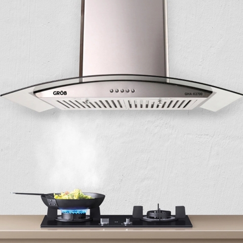 Máy hút mùi GROB GHA-K2700 NEW, GHA-K2900 NEW kính cong - Hàng chính hãng GROB