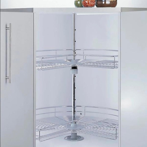 Mâm xoay góc 270 inox mạ Crom nan tròn cao cấp GROB - Bảo hành chính hãng 2 năm