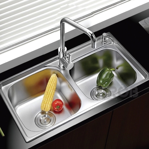 Chậu rửa bát GROB GS304-8245EPD 2 hố - Hàng chính hãng GROB