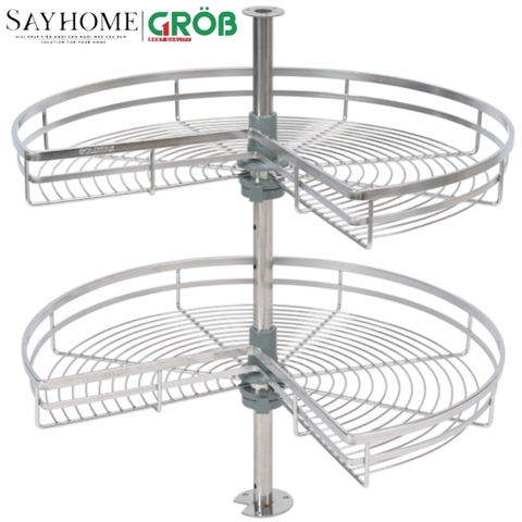 Mâm xoay GROB GV304-270A/270B góc 270 độ inox SUS304, nan dẹt - Hàng chính hãng GROB