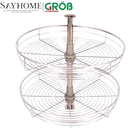 Mâm xoay GROB GV304-360A/360B góc 360 inox 304, nan dẹt - Hàng chính hãng GROB
