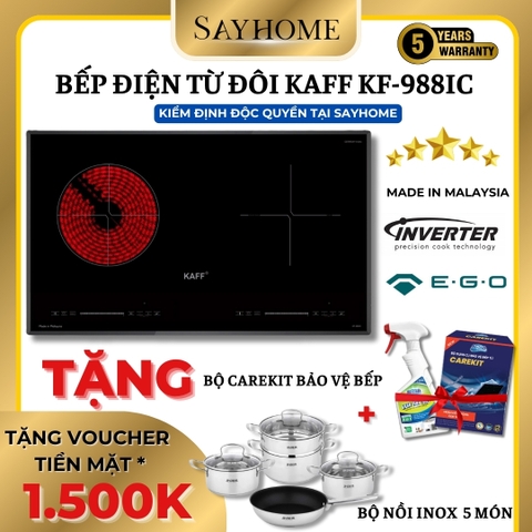 Bếp từ kết hợp hồng ngoại KAFF KF-988IC - Bảo hành chính hãng 5 năm tại nhà