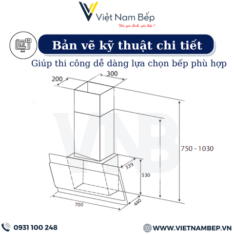 Máy hút mùi dạng TV-cảm ứng KAFF KF-70LH - Bảo hành chính hãng 3 năm