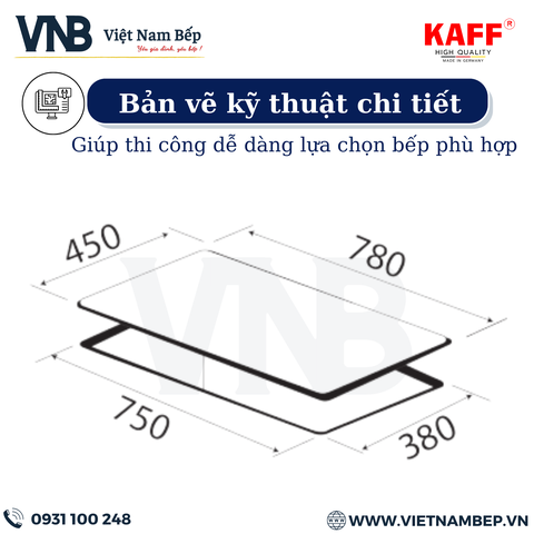 Bếp từ 3 vùng nấu KAFF KF-IG3001II - Bảo hành chính hãng 5 năm