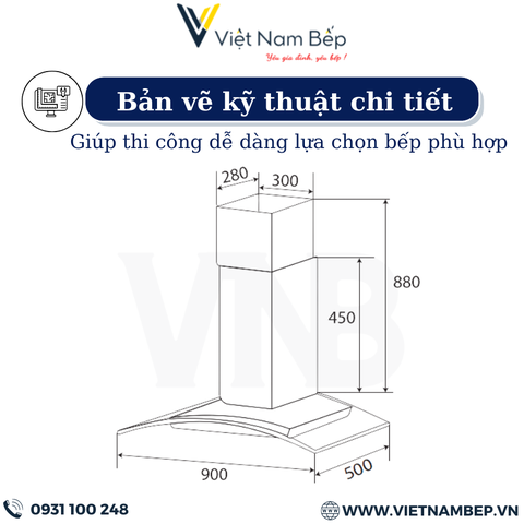 Máy hút mùi kính cong độc lập KAFF KF-IS90GH - Bảo hành chính hãng 3 năm