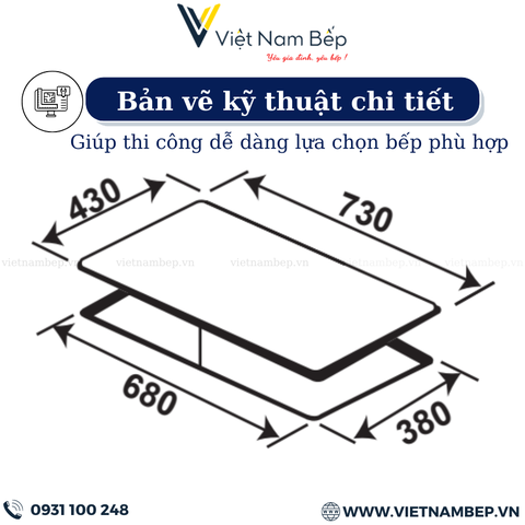 Bếp từ đôi KF–ROTE55 - Bảo hành chính hãng 7 năm