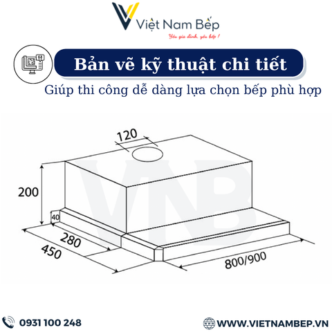 Máy hút mùi âm tủ ray kéo KAFF KF-TL90H - Bảo hành chính hãng 3 năm