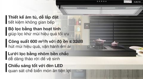 Máy hút mùi âm tủ RANGE HOOD PRAMIE CL9B-700