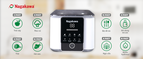 Máy khử khuẩn thực phẩm Nagakawa NAG3906 - Công nghệ Hydroxyl - Bảo hành 1 năm