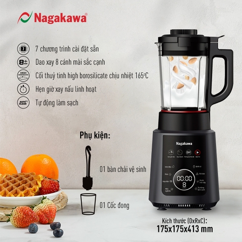 Máy làm sữa hạt đa năng Nagakawa NAG0824 (1,2L - 1200W) - Bảo hành 12 tháng