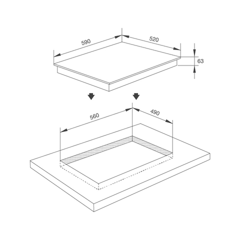 Bếp từ 4 vùng nấu MI 594 LINEAR - Hàng chính hãng Malloca