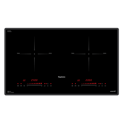 Bếp đôi điện từ inverter cao cấp Nagakawa NK2C06MS - Made in Malaysia - Bảo hành 5 năm