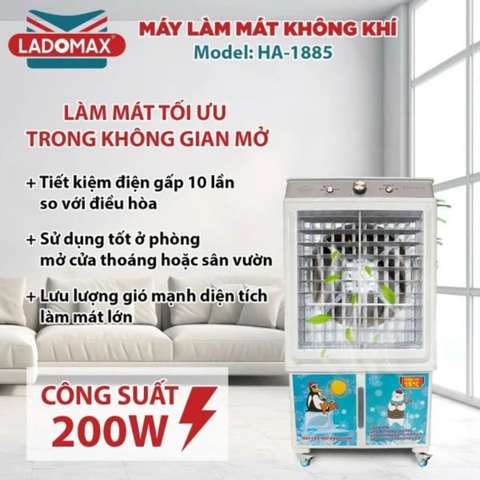 Máy quạt làm mát hơi nước 85L LADOMAX HA-1885 PHÍM CƠ  - Chính hãng