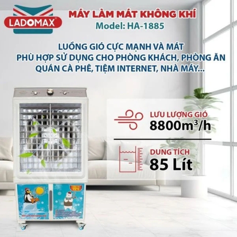 Máy quạt làm mát hơi nước 85L LADOMAX HA-1885 PHÍM CƠ  - Chính hãng