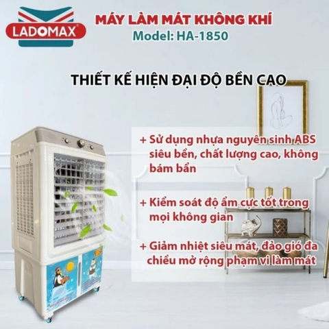 Máy quạt làm mát hơi nước 50L LADOMAX HA-1850 PHÍM CƠ  - Chính hãng