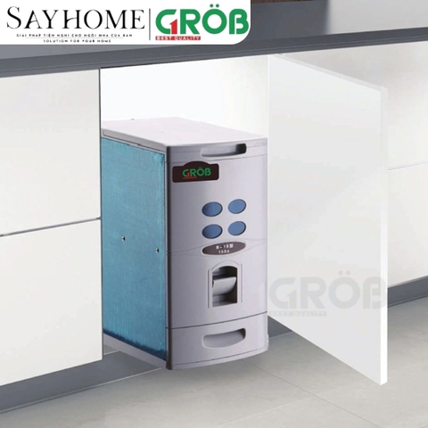 Thùng gạo GROB RB - 18.1/18.4 âm tủ ray kéo - Hàng chính hãng GROB