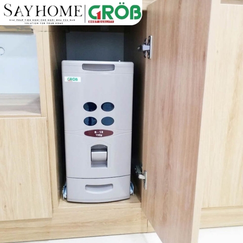 Thùng gạo GROB RB - 18.1/18.4 âm tủ ray kéo - Hàng chính hãng GROB