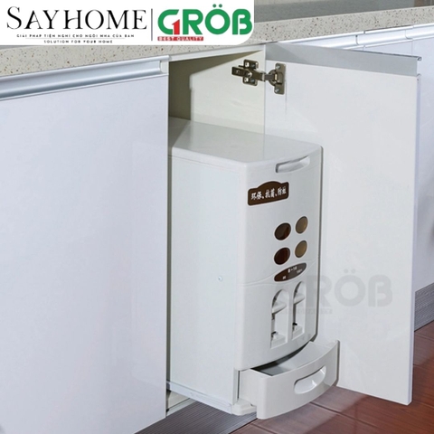 Thùng gạo GROB RB - 18.1/18.4 âm tủ ray kéo - Hàng chính hãng GROB