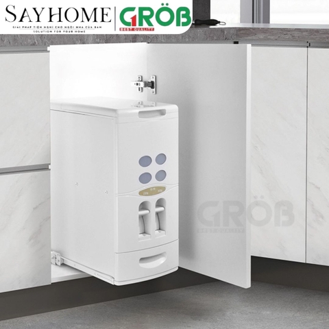 Thùng gạo GROB RB - 18.1/18.4 âm tủ ray kéo - Hàng chính hãng GROB