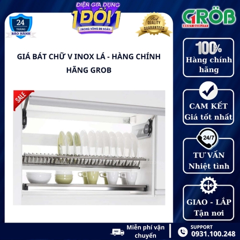 Giá chén bát cố định inox dạng chữ V GROB