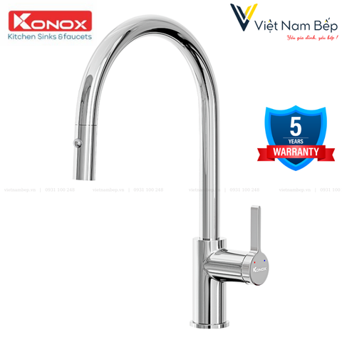 Vòi rửa bát dây rút Alto Chrome - Chính hãng KONOX