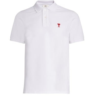 Áo Polo AMI PARIS Trắng | Logo-Embroidered Cotton-Piqué Polo Shirt