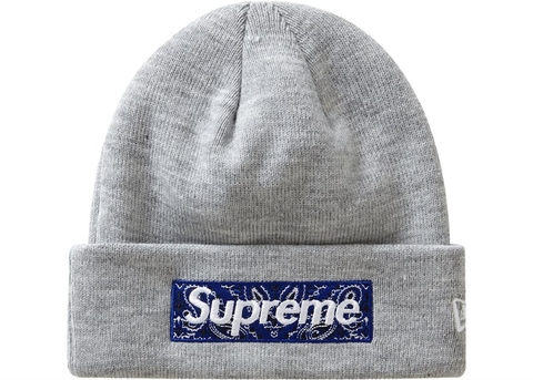 Nón Beanie Supreme Bandana Grey Box Logo