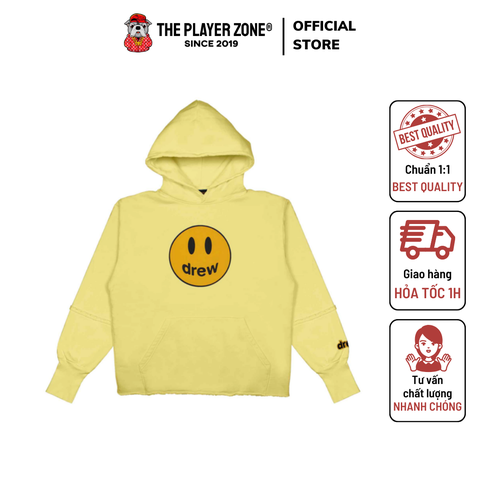 Áo Hoodie Drew House Deconstructed Mascot - Light Yellow