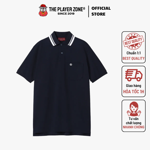Áo Polo Gucci Cotton Shirt With Embroidery - navy