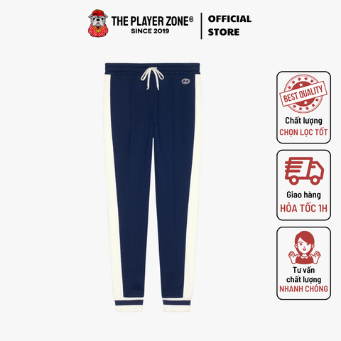 Quần Gucci Pants Jersey Piquet Jogging Blue White Stripe Gg Logo - Blue