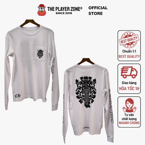 Sweater Chrome Heart Knife Logo - Trắng