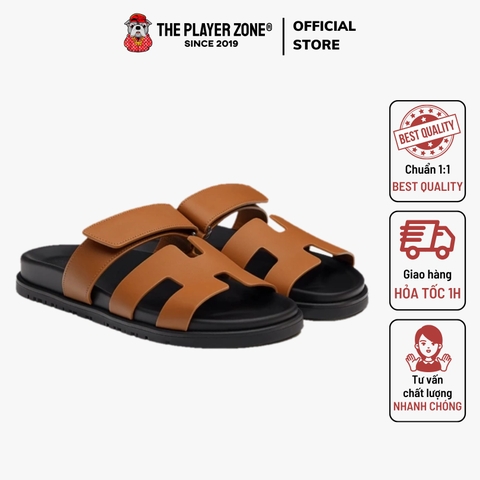 Dép Hermes Chypre Sandal Leather Da Calfskin Trơn Brown