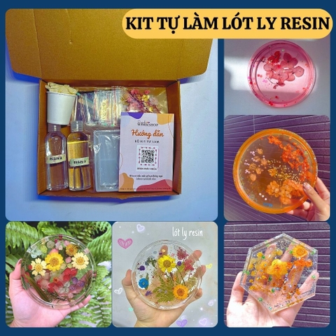 Bộ KIT lót ly resin hoa khô