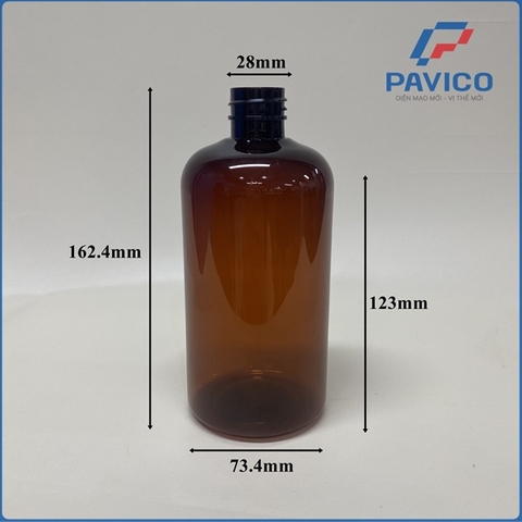 Chai PET 520ml - Chai nhựa PET dáng trụ vai tròn - Chai xịt kính - Chai dầu gội