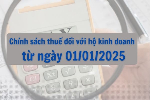 Chính sách thuế đối với hộ kinh doanh từ ngày 01/01/2025