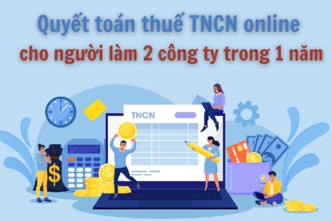Hướng dẫn quyết toán thuế TNCN online cho người làm 2 công ty trong 1 năm