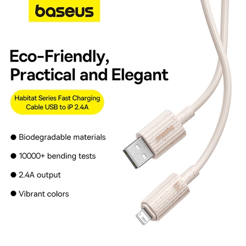 Cáp Sạc Nhanh USB to iP Baseus Habitat Series Fast Charging Cable USB to iP 2.4A