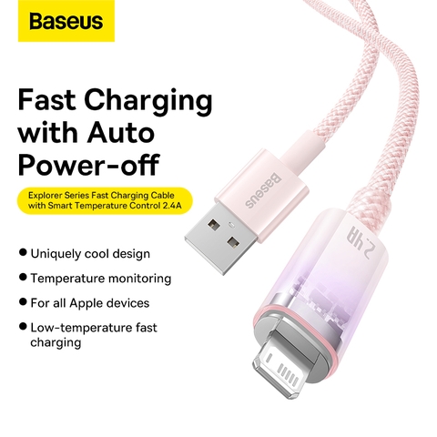 Cáp Sạc Nhanh USB to iP Baseus Explorer Series Fast Charging Cable with Smart Temperature Control