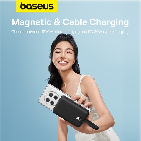 Sạc Dự Phòng Không Dây OS-Baseus Magnetic Mini Wireless Fast Charge Power Bank 10000mAh 20W/30W