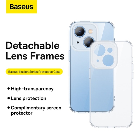 Ốp Lưng nhựa dẻo tặng kèm Cường Lực Baseus Illusion Series Protective Case For IP 14