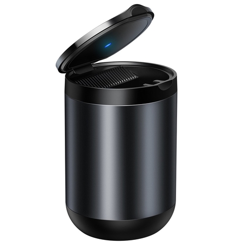 Gạt Tàn Mini Baseus Cao Cấp Cho Ô Tô | Có Đèn LED Tự Động, Nắp Đậy Kín Chống Mùi