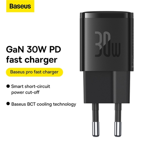 Cốc Sạc Nhanh OS-Baseus Cube Pro Fast Charger 1C 30W (Chân cắm tròn)