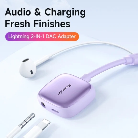 Đầu Chuyển Đổi Cổng Lightning sang Lightning và DC3.5 Mcdodo Lightning to Lightning and DC3.5 Digital Audio Cable