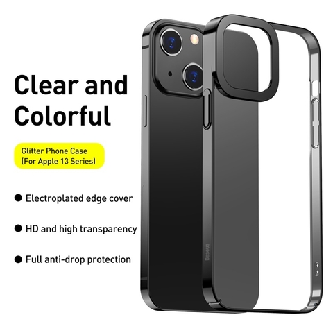 Ốp lưng nhựa cứng trong suốt Baseus Glitter Case dùng cho iPhone 13/13Pro/13Promax 2021. Hàng chính hãng Baseus