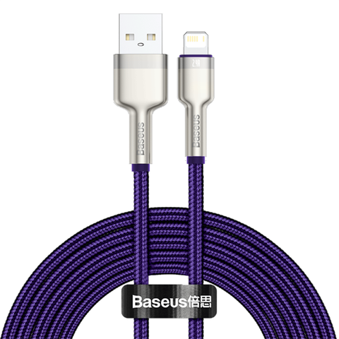 Cáp sạc nhanh, siêu bền Baseus Cafule Metal Series Lightning dùng cho iPhone/ iPad (2.4A, USB A to Lightning Fast charge Cable )