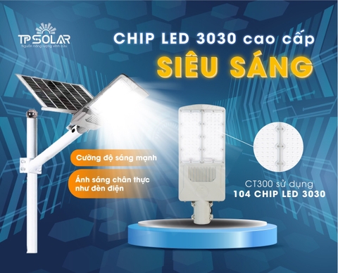 [300W] Đèn Bàn Chải Vát 2 Mặt Năng Lượng Mặt Trời TP-CT300